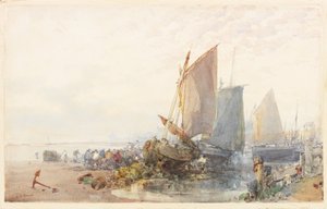 Fiskebåter (akvarell på papir)